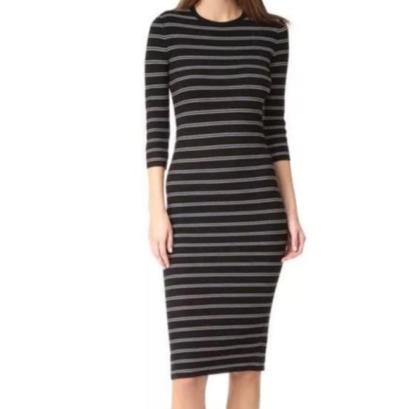 Theory Black and White Striped Dress Size P (XS) - Picture 4 of 7
